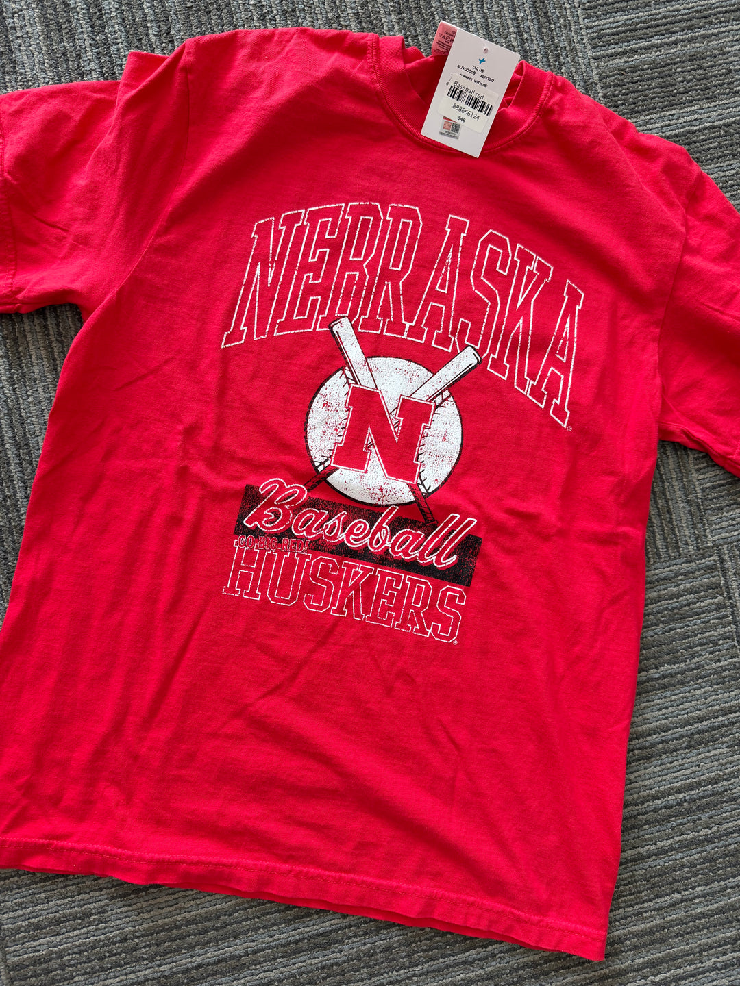 Nebraska Corn Huskers Baseball Red Tee Shirt