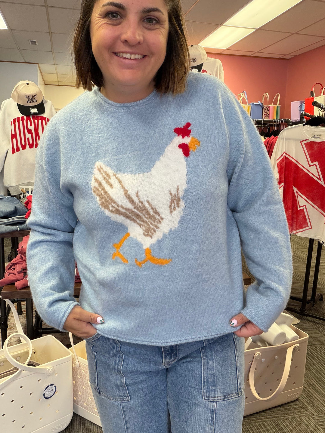 Chicken motif sweater|Chicken