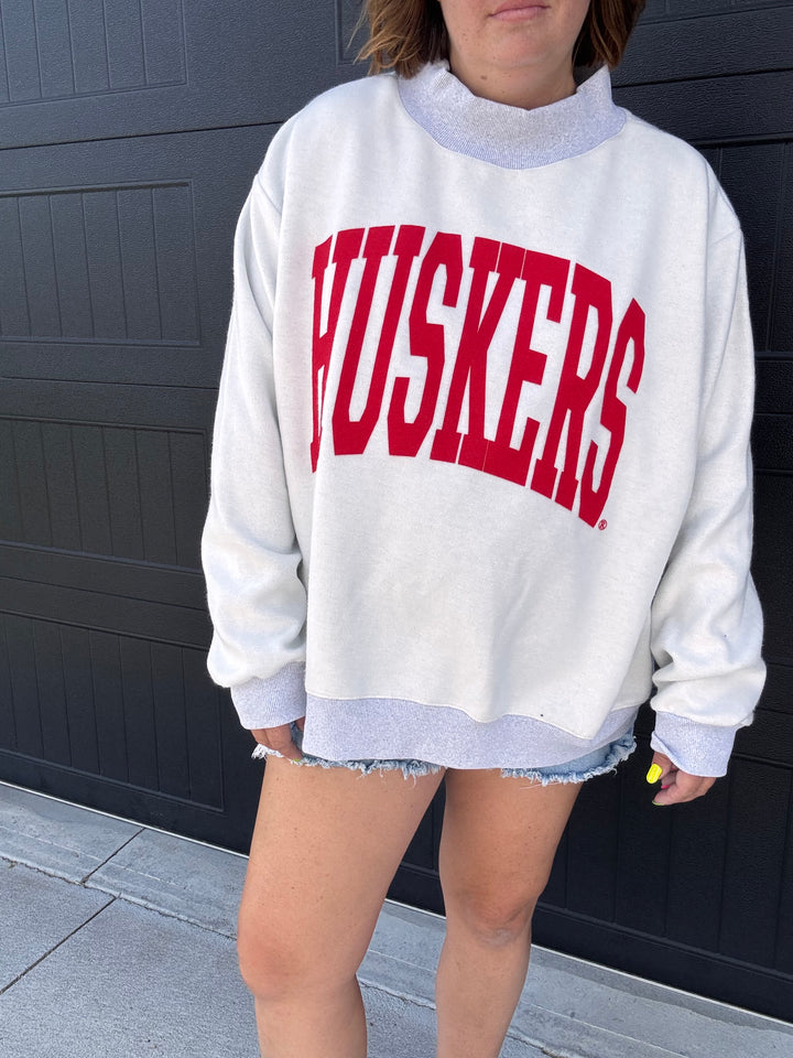Nebraska Huskers Tall Boy Reversible Mock Neck Sweatshirt