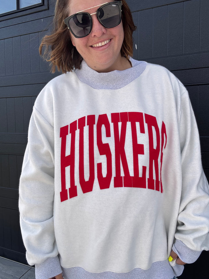 Nebraska Huskers Tall Boy Reversible Mock Neck Sweatshirt