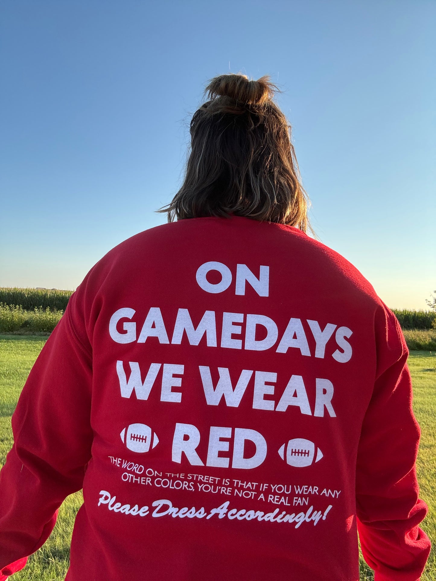 GAMEDAYS WE WEAR RED SWEATSHIRT