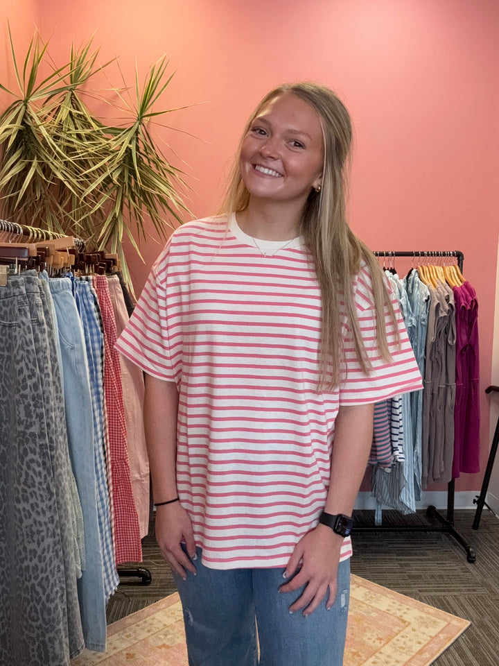 Jennie Oversized stripe basic tee
