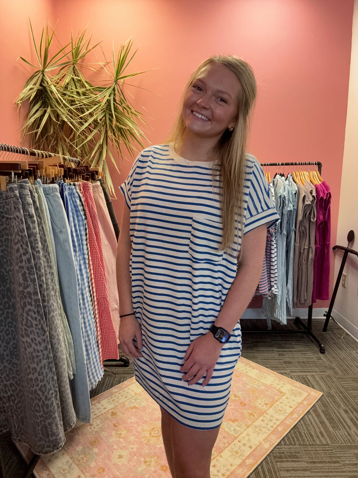 Belly Striped T-Shirt Mini Dress