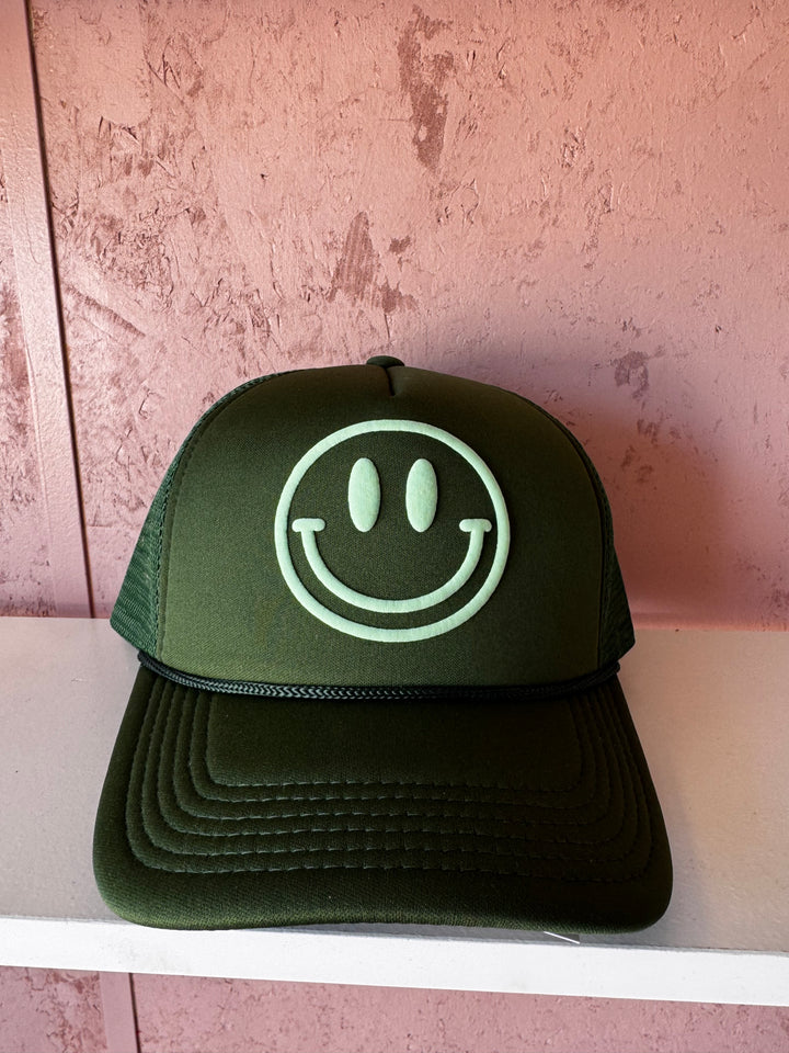 Smiley face trucker hat