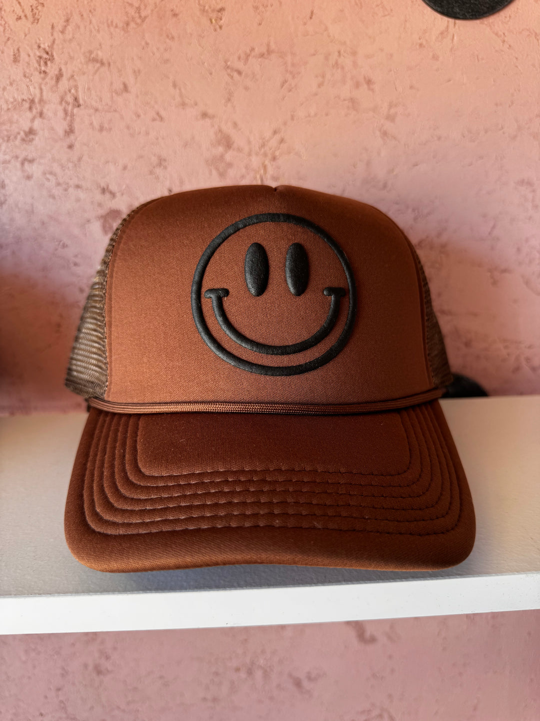 Smiley face trucker hat