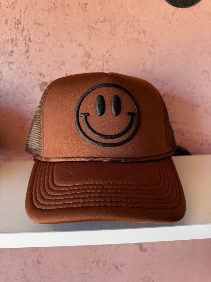 Smiley face trucker hat