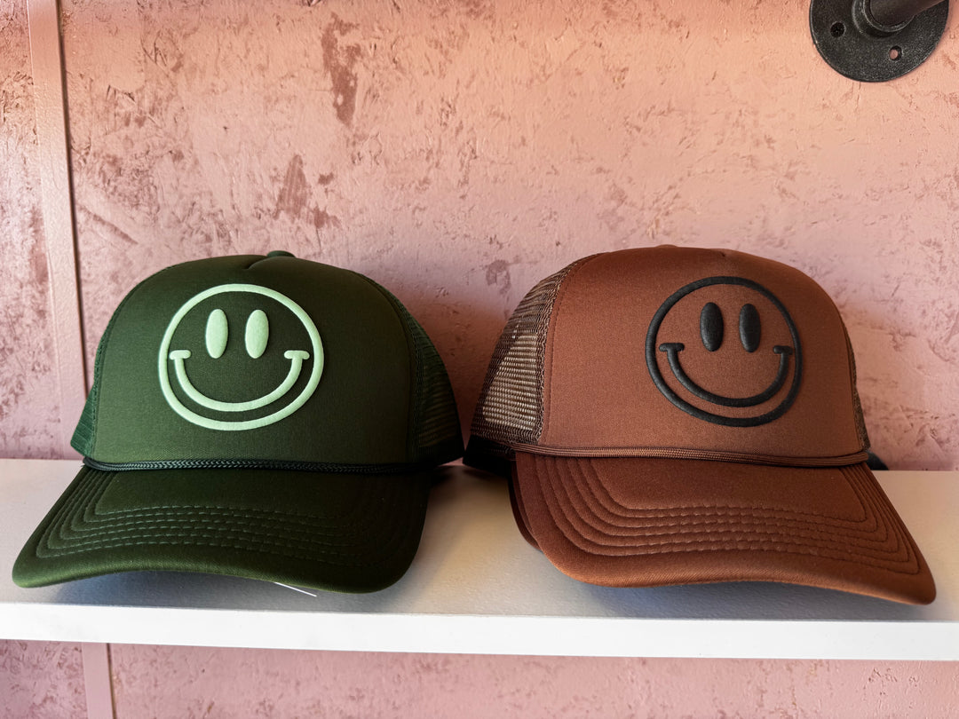 Smiley face trucker hat