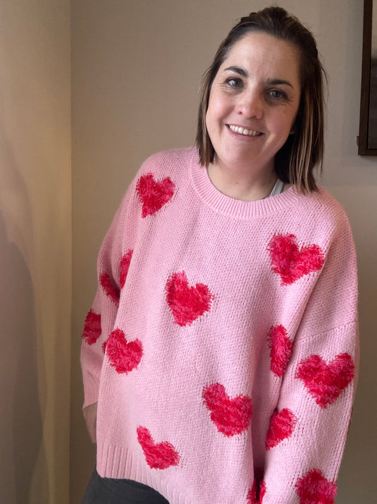 Pink Hearts sweater