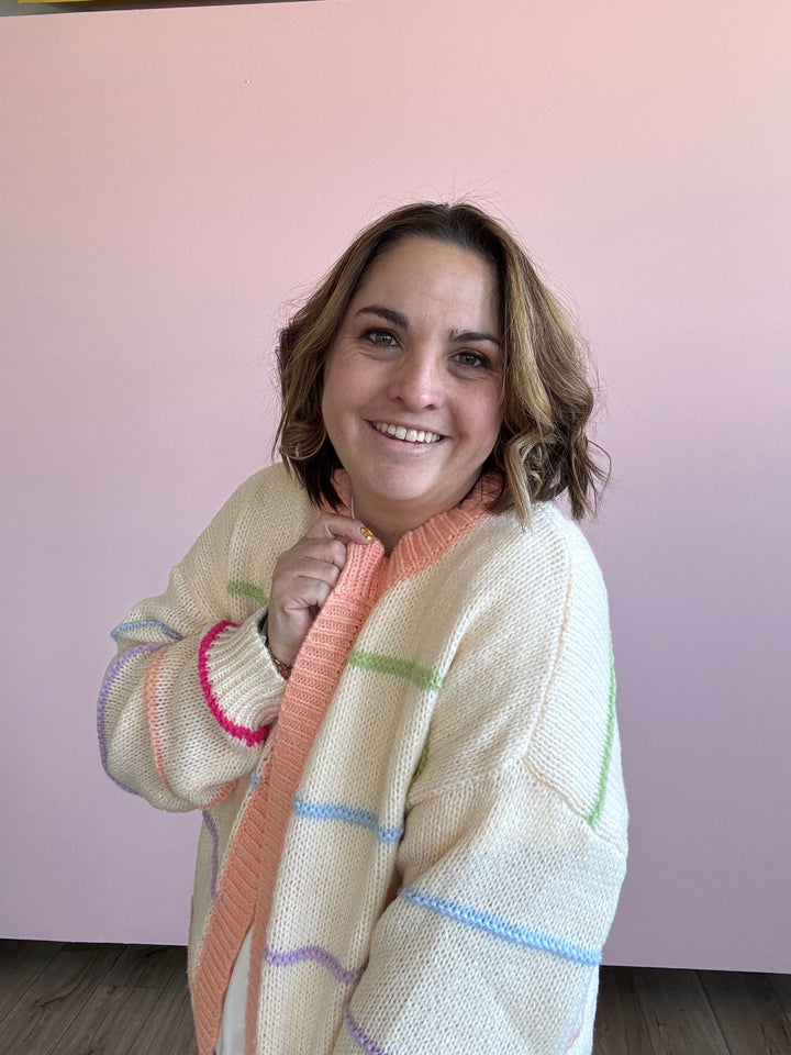 Rainbow Wrap Open Cardigan