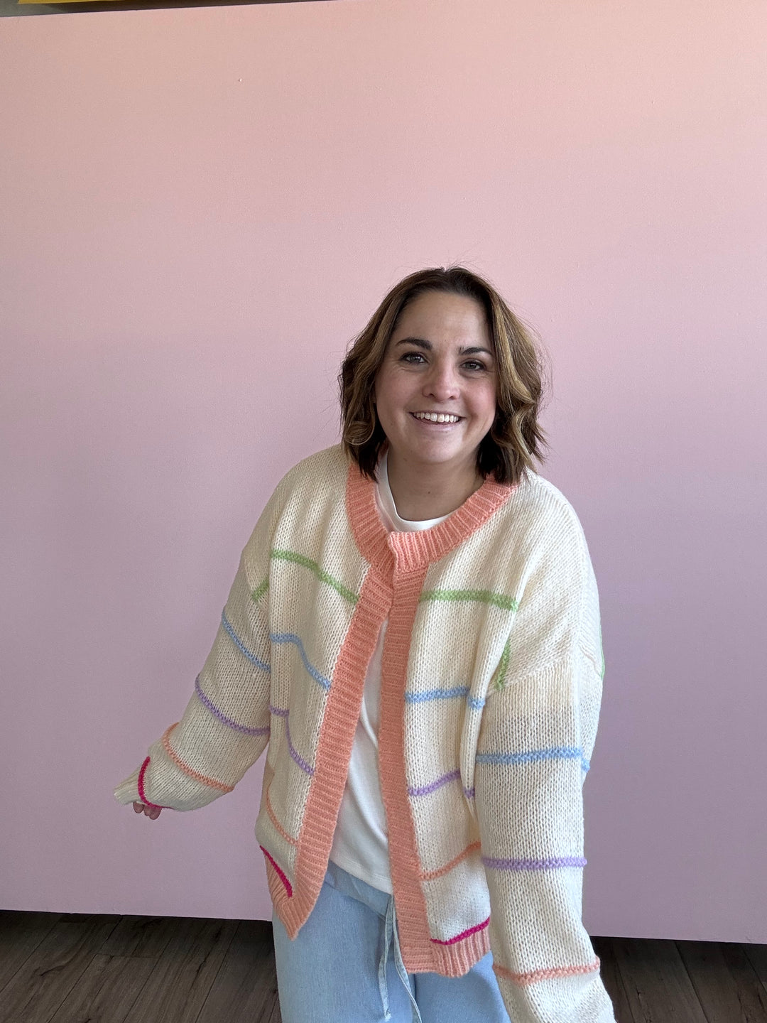 Rainbow Wrap Open Cardigan