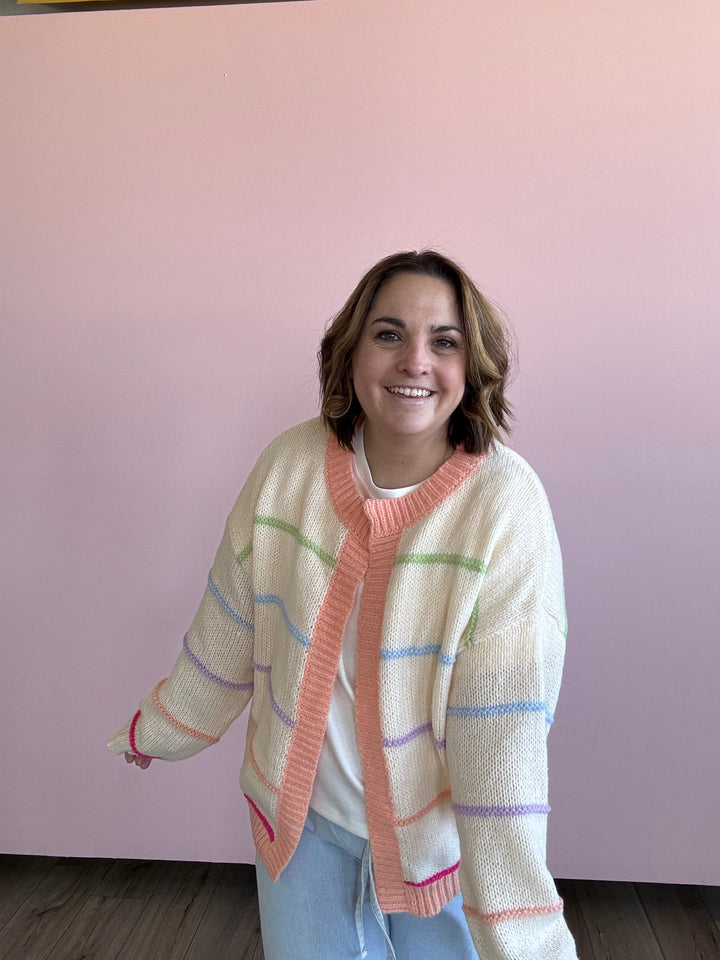 Rainbow Wrap Open Cardigan