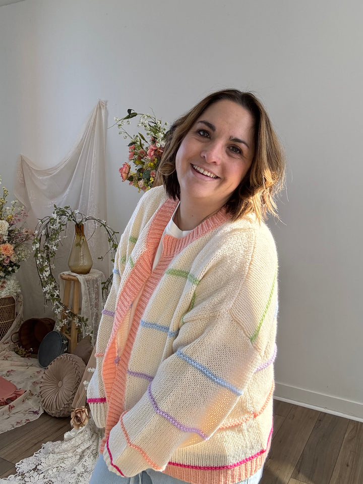 Rainbow Wrap Open Cardigan