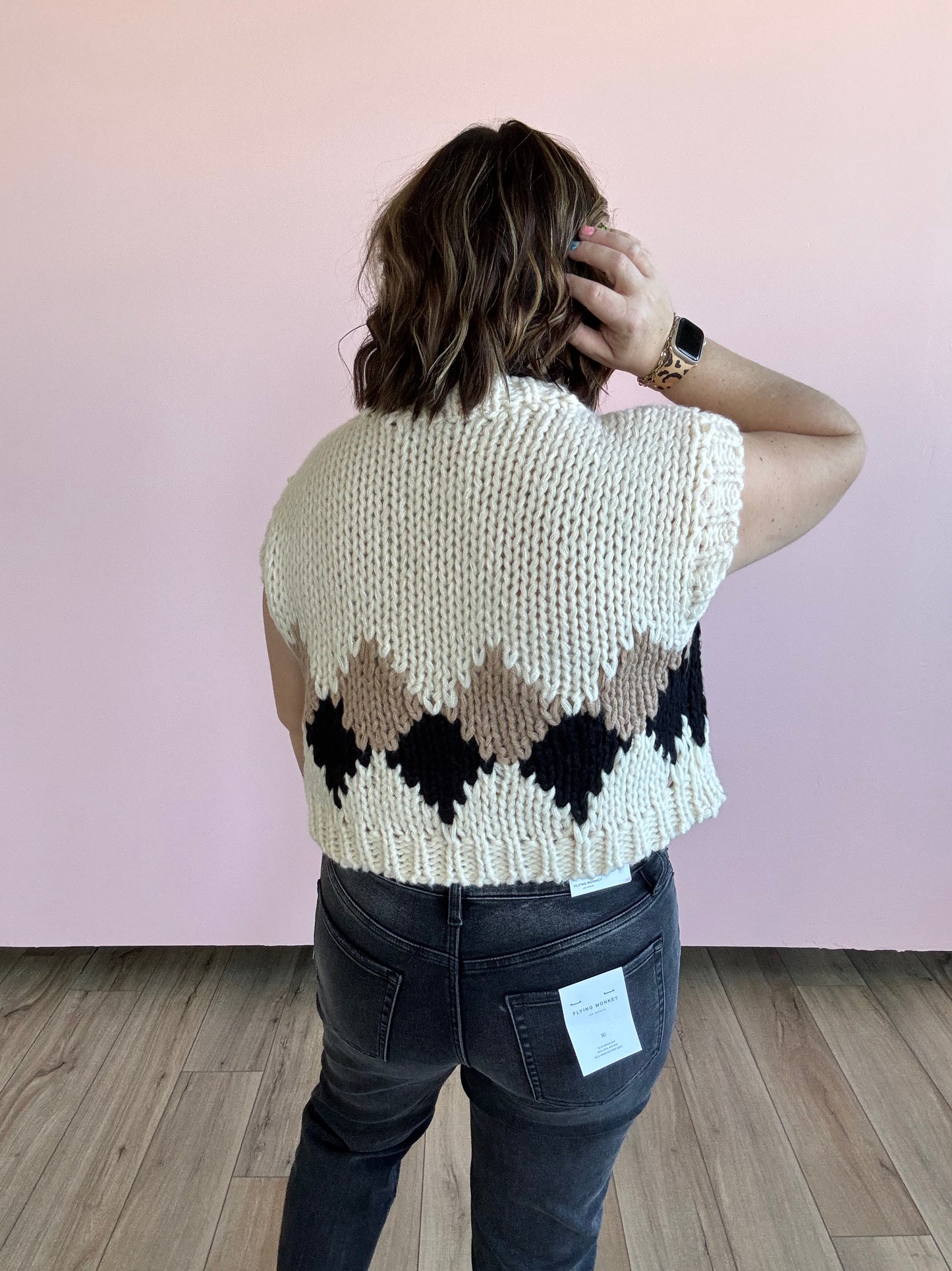 Cream Soda Argyle Vest