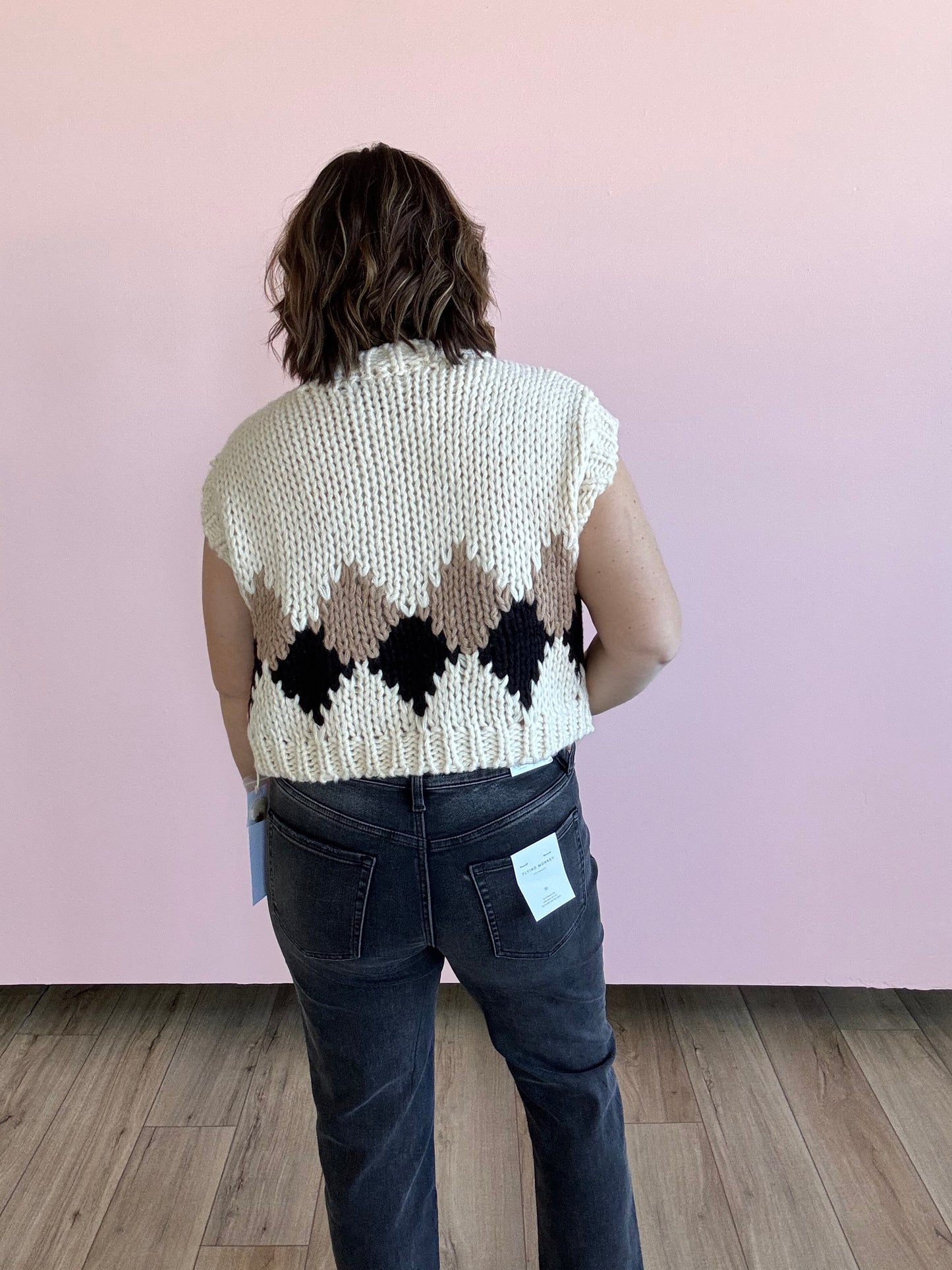 Cream Soda Argyle Vest