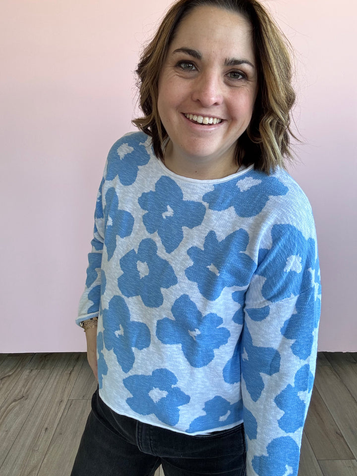 Belle Blue Flower sweater