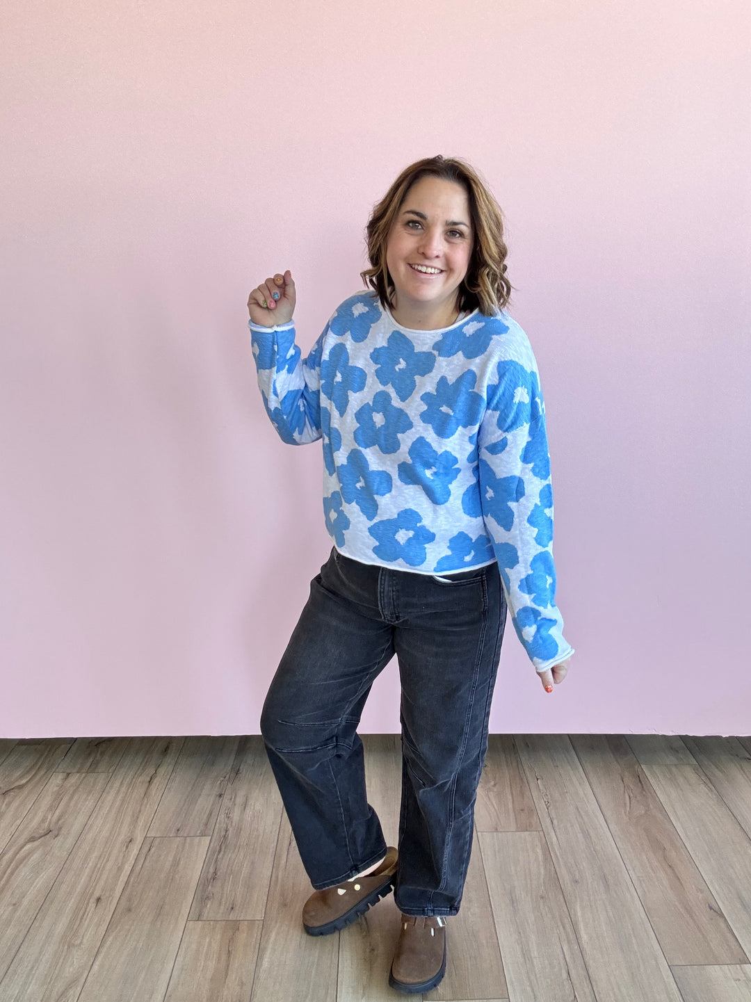 Belle Blue Flower sweater
