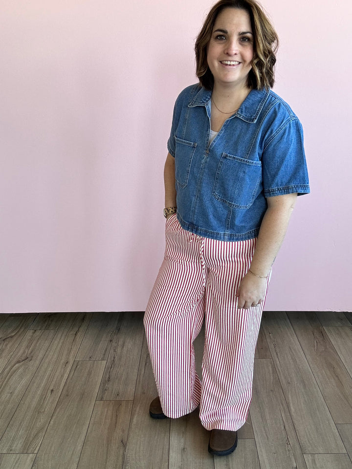 Callie Collared Denim Top