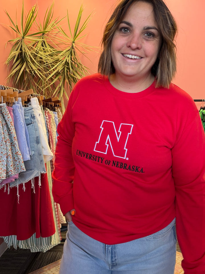 University Of Nebraska N Embroidered Crew