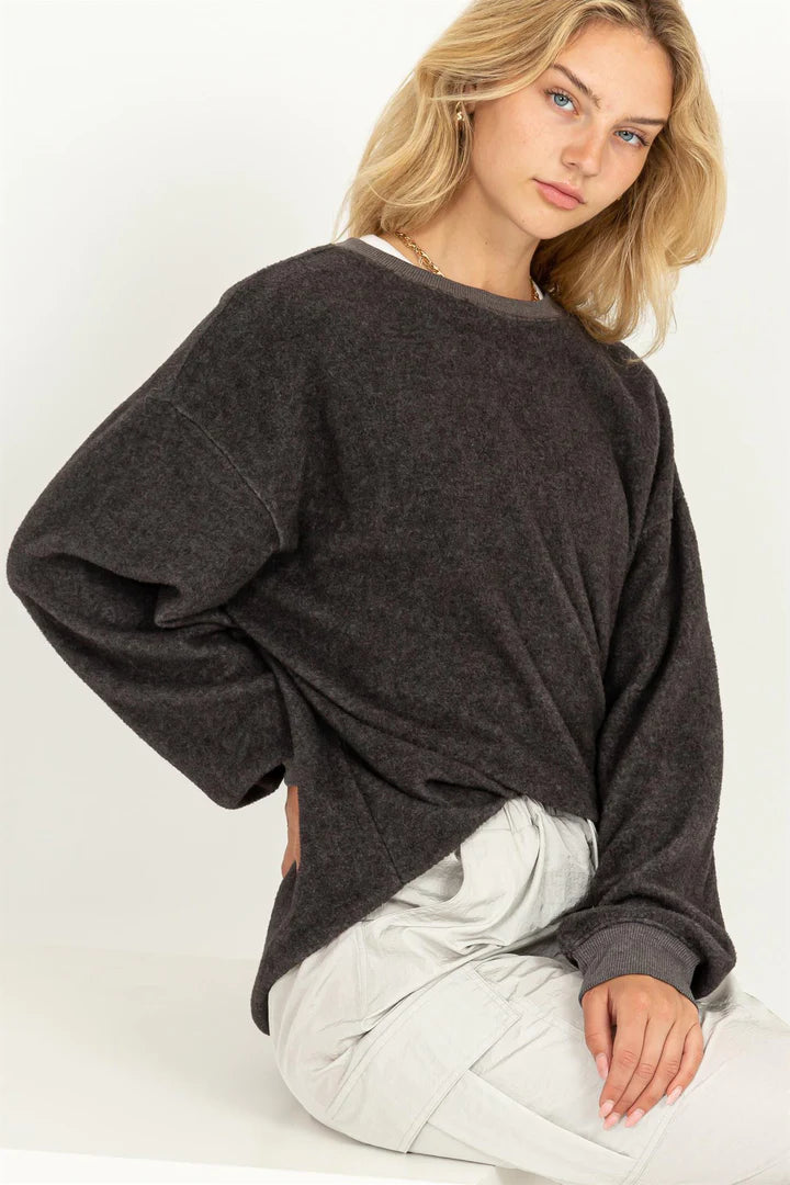 Special Place Long Sleeve Oversized Top