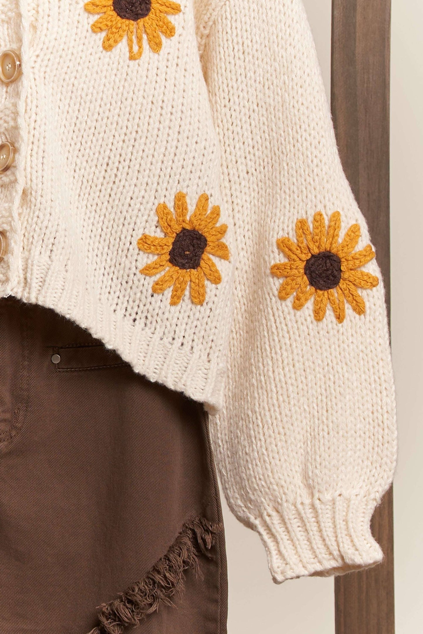 Sunflower Embroidered  Cardigan