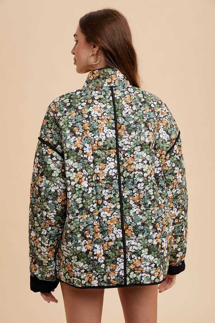 Dark Forest Pine Quilted Puffer