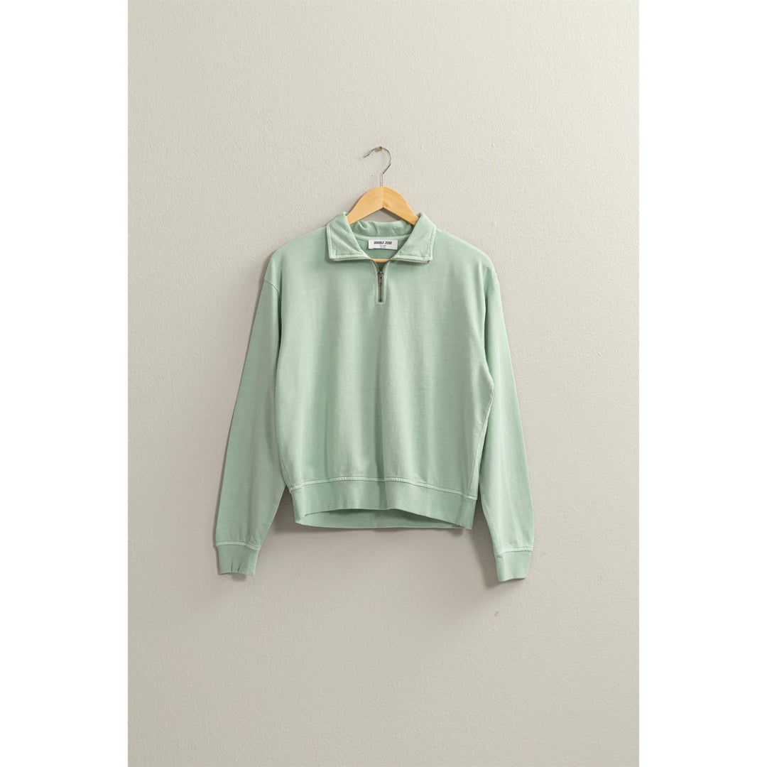 D-HALF ZIP LONG SLEEVE SWEATSHIRT