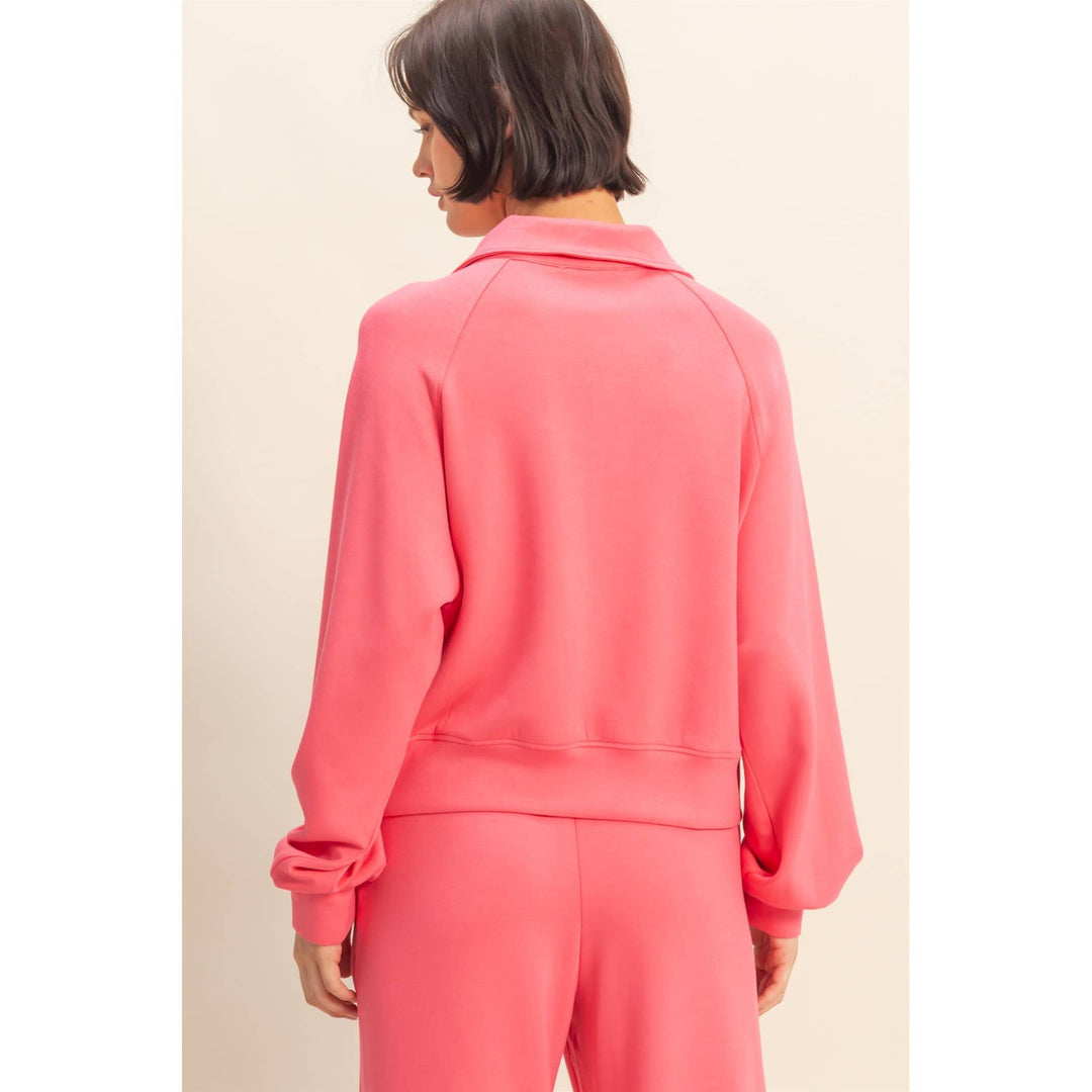 Taffy Pink Scuba Half Zip-Up