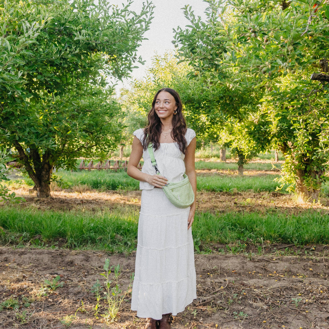 Picnic Plaid Crescent Bag|Brixley