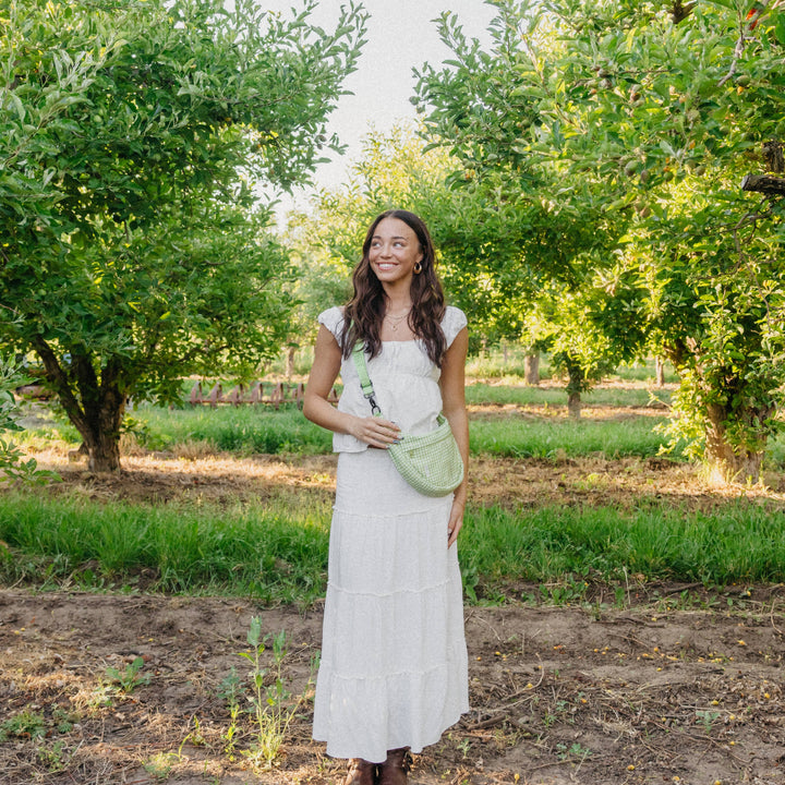 Picnic Plaid Crescent Bag|Brixley