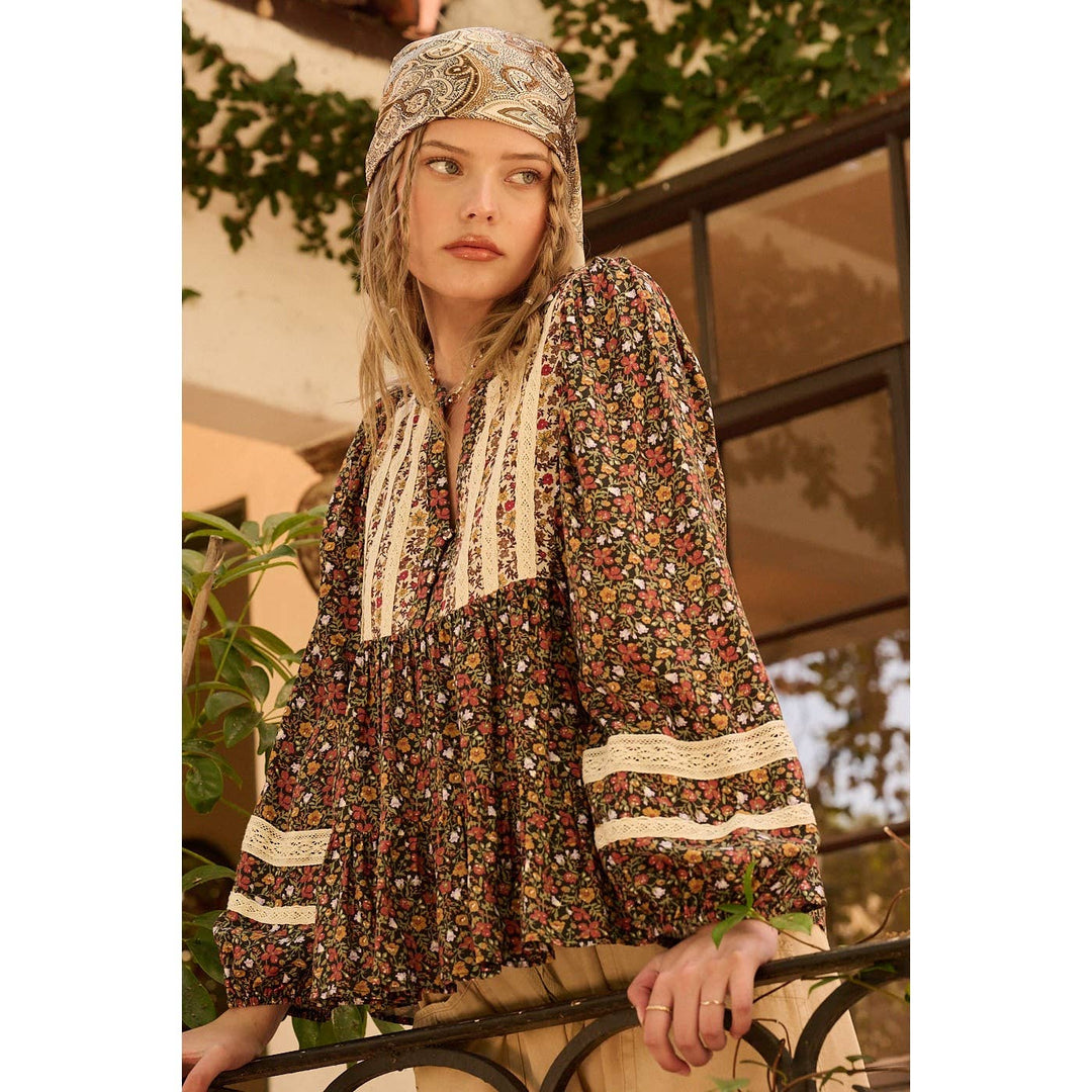 Gracelyn Floral Patchwork Blouse