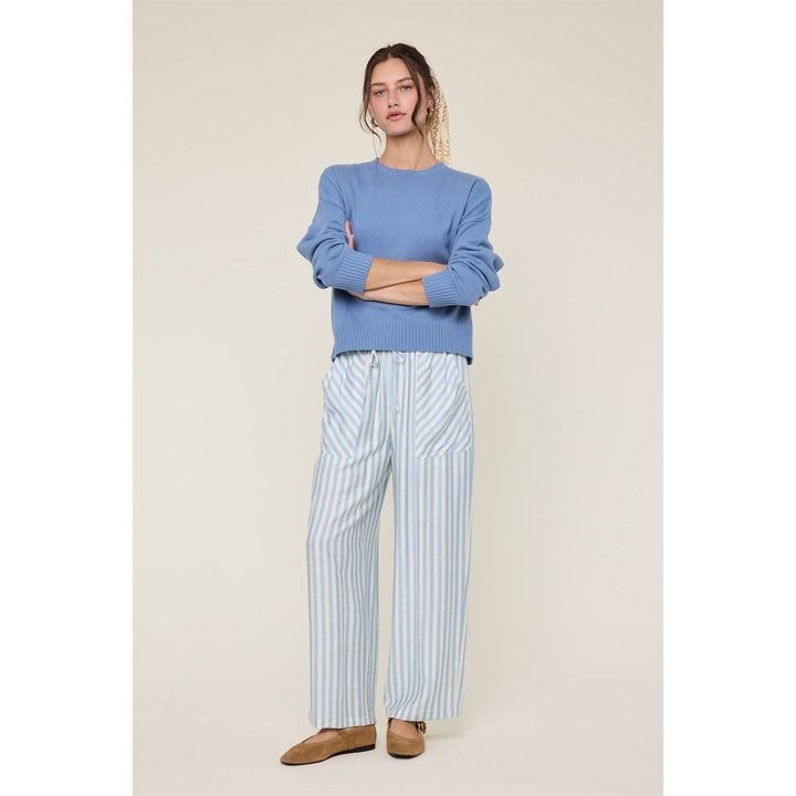 STRIPED PANTS WITH DRAWSTRING