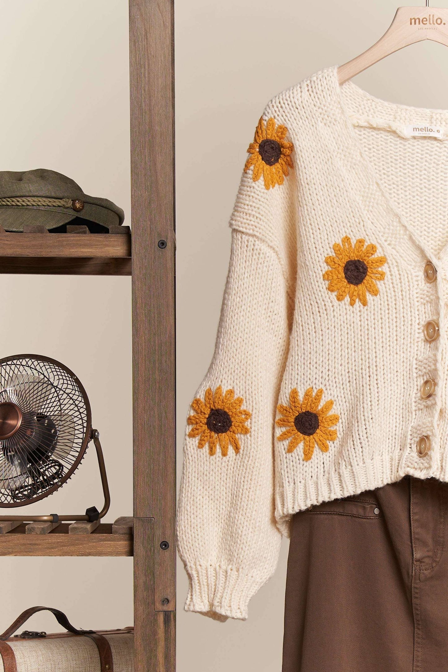 Sunflower Embroidered  Cardigan