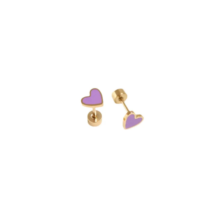 Enamel Heart Earrings