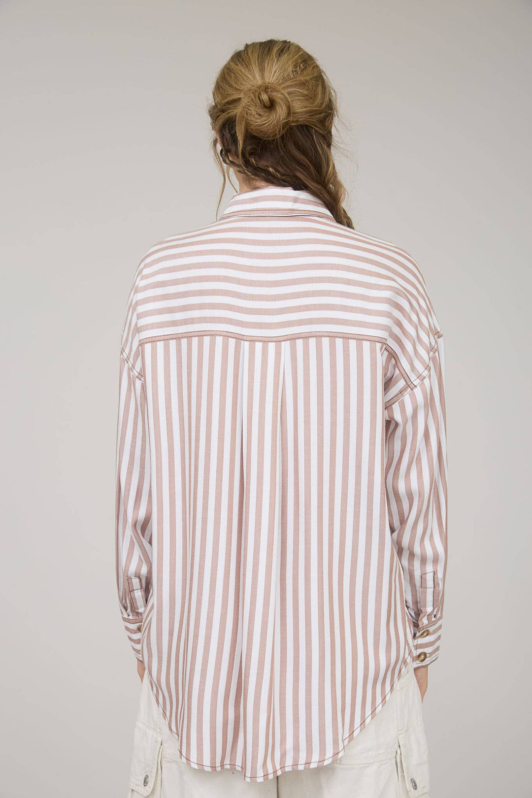 Brownie Striped Collared Long Sleeve