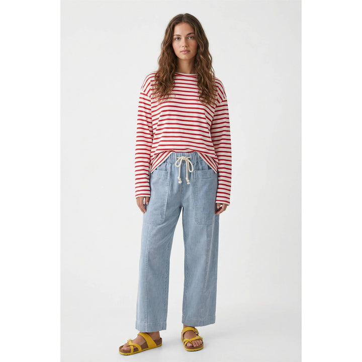 Denim Stripe drawstring pants