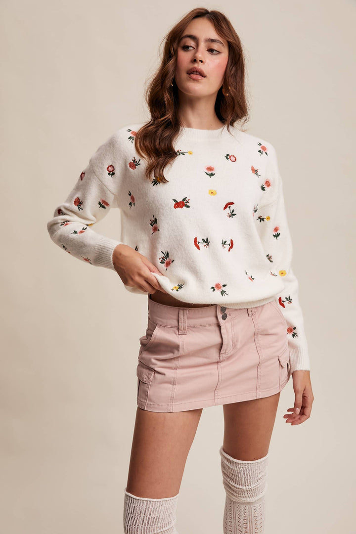 Elise Floral Embroidered Sweater