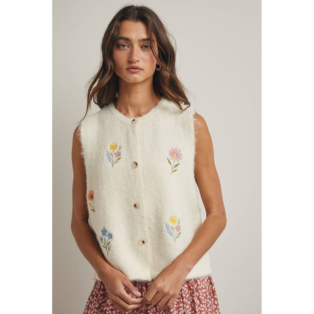 Floral Sweater Vest