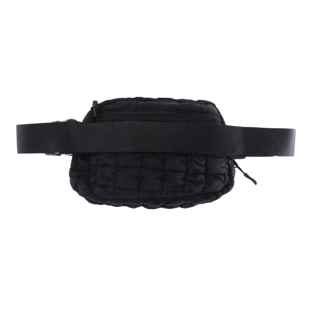 Quilted Puffer C.C Belt Bag -Black