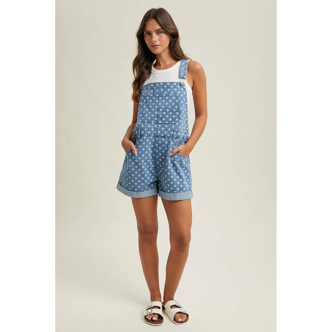 Denim Polka Dot Overalls