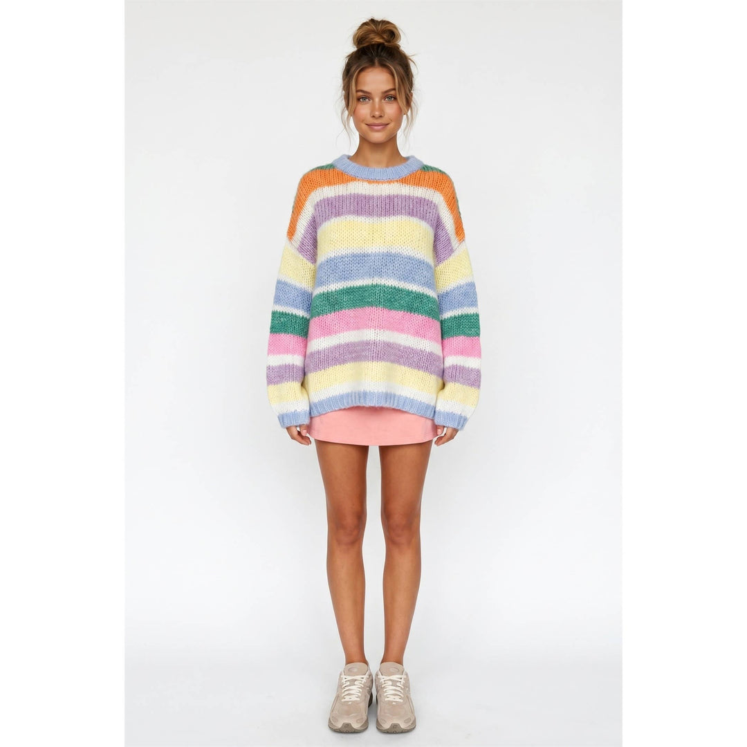 Sunkist Multi color stripe oversized sweater