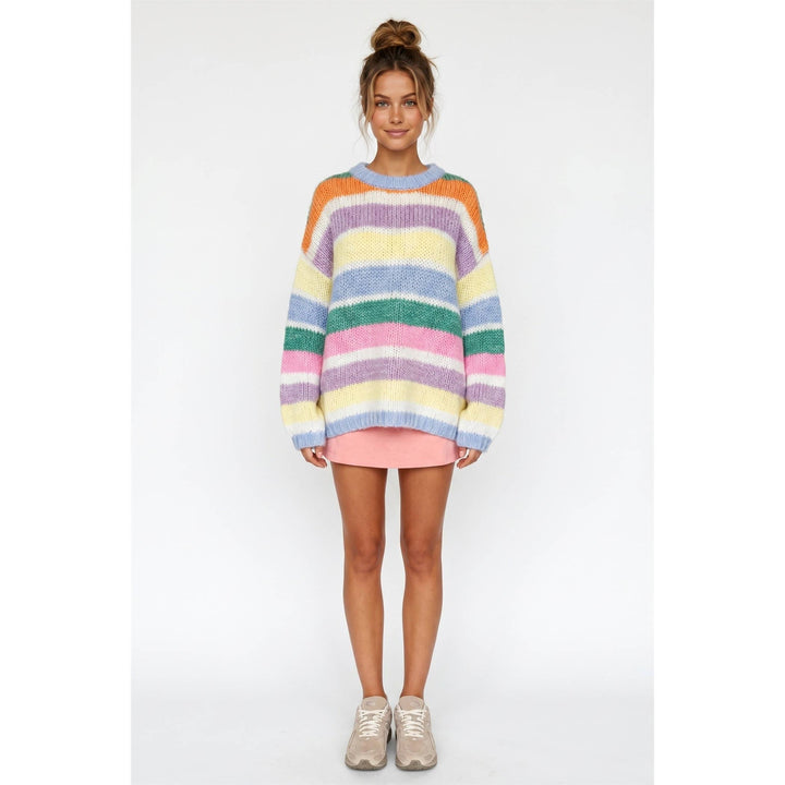 Sunkist Multi color stripe oversized sweater