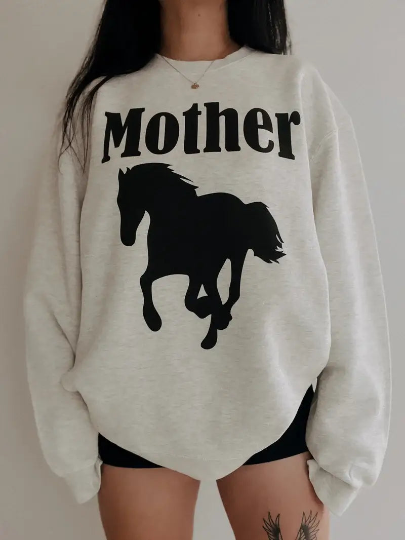 Mother Stallion Horse Western Graphic Sweatshirt