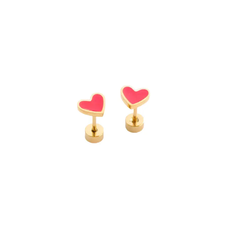 Enamel Heart Earrings