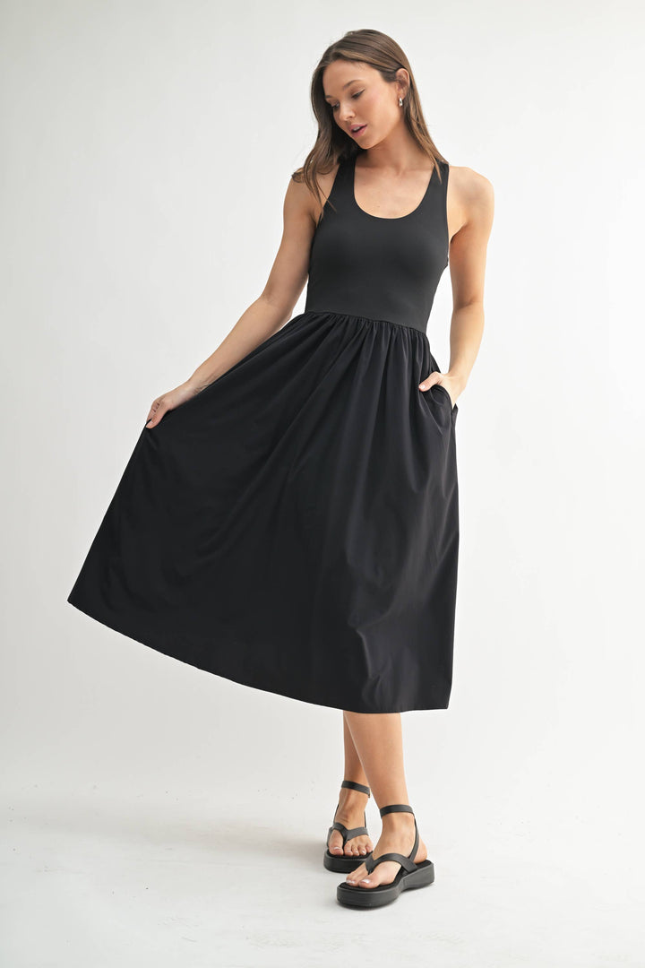BreezeEase Rib Tank Midi Dress