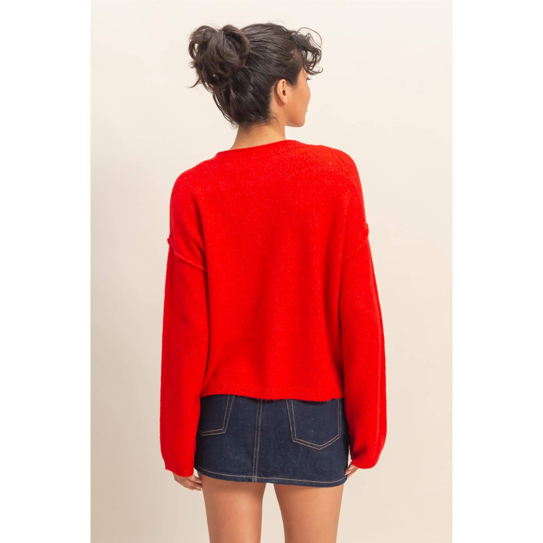 Ruby Red button down cardigan