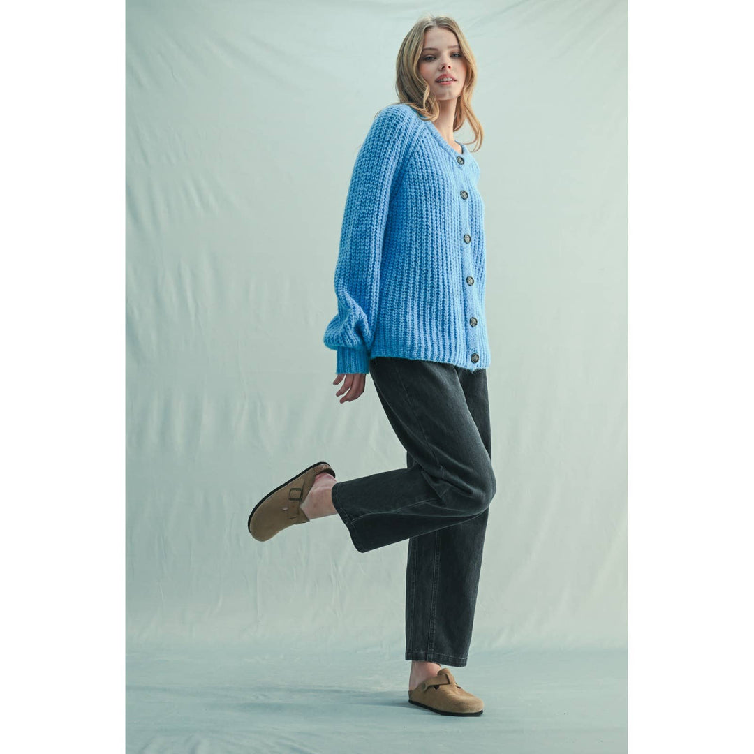 Brush blue sweater cardigan