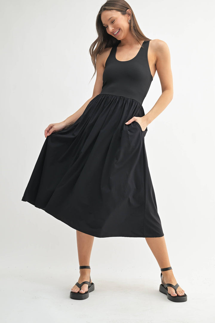 BreezeEase Rib Tank Midi Dress