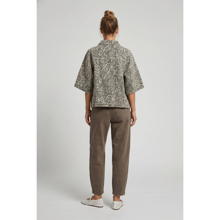Leopard cotton cape jacket