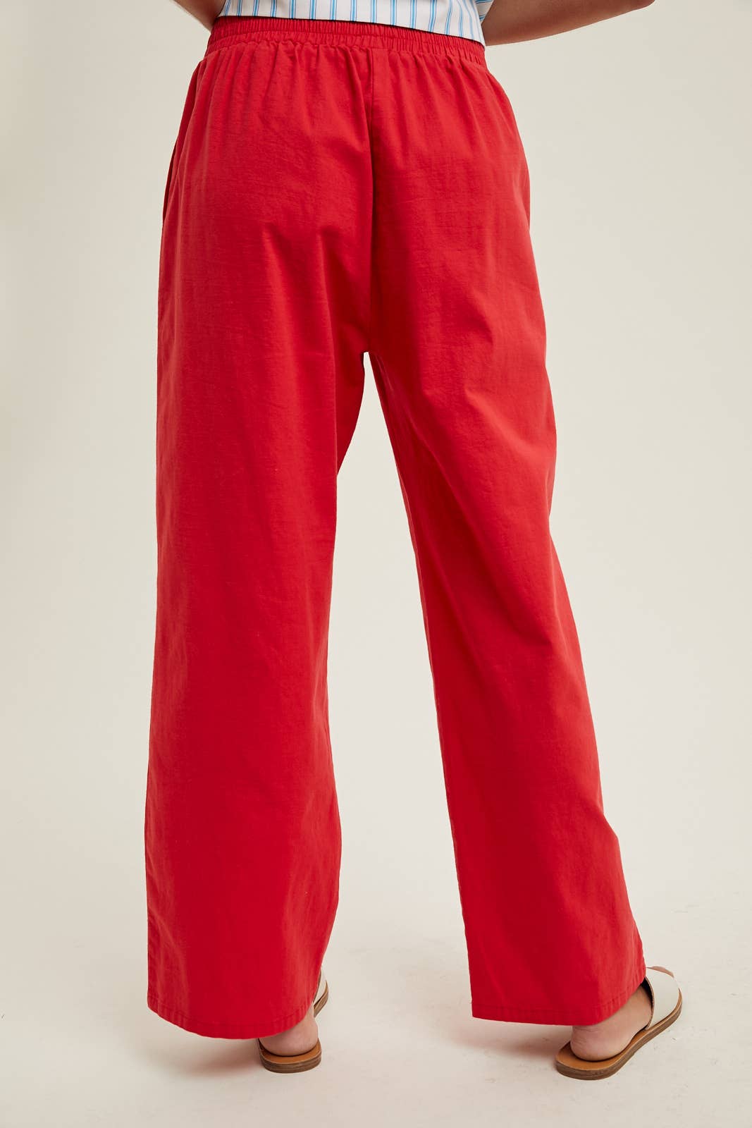 RED, RED, RED PULL ON CROP PANTS