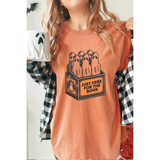 JUST HERE FOR THE BOOS VINTAGE GRAPHIC OVERSIZED TEE